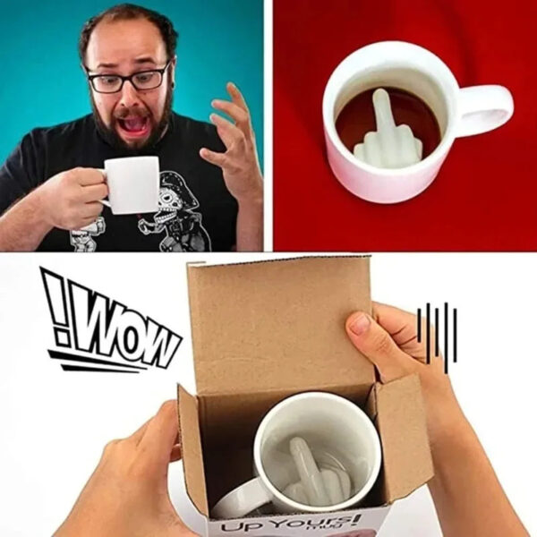 Middle Finger Cup Ceramic Mug for Coffee Milk Water Tea Cup