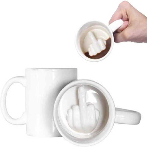Middle Finger Cup Ceramic Mug for Coffee Milk Water Tea Cup