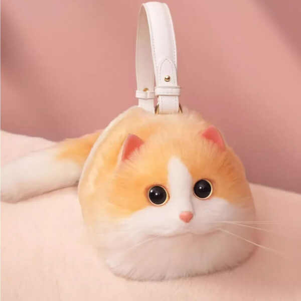 Realistic Handmade Furry Cat Shoulder Bag