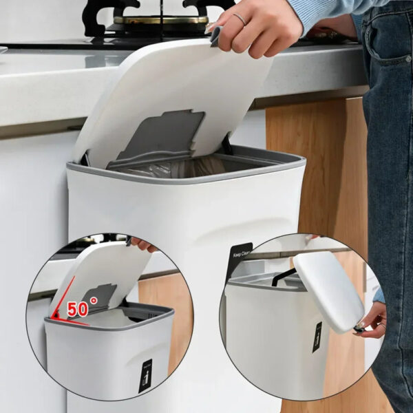 Space-Saving Wall-Mounted Smart Lid Trash Bin