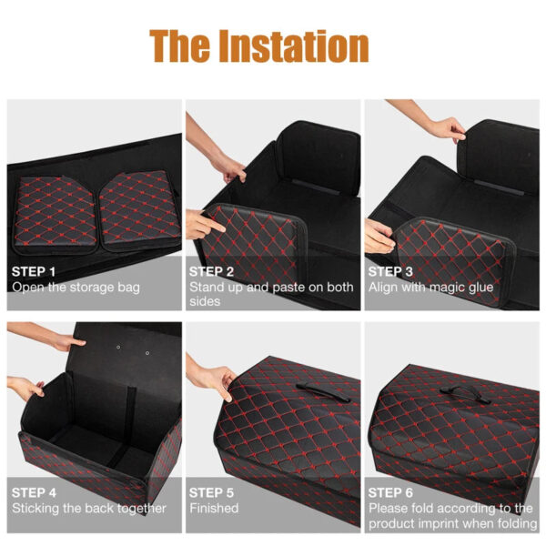 Folding Leather Car Trunk Organizer