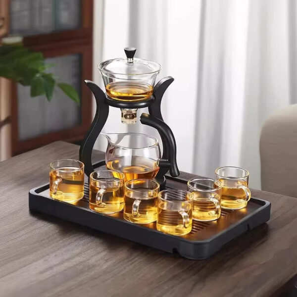 Semi-Automatic Glass Teapot with Integrated Infuser