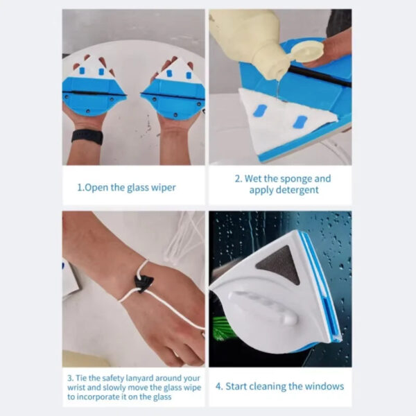 Double-Sided Magnetic Glass Wiper