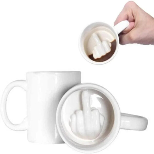 Middle Finger Cup Ceramic Mug for Coffee Milk Water Tea Cup