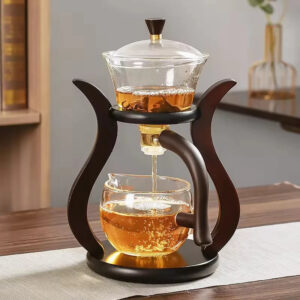 Semi-Automatic Glass Teapot with Integrated Infuser